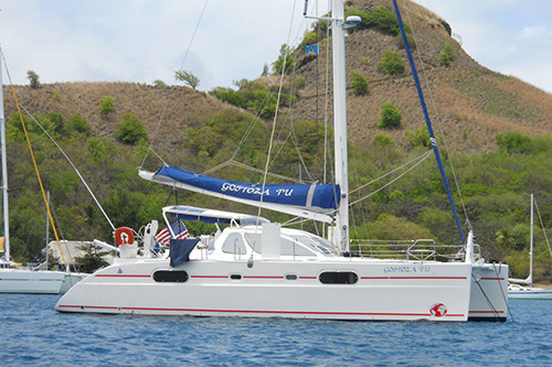Weather-routed yacht delivery — SY Gostoza Tu - Catana 43 - 3,500 nms - Route: Singapore to Cocos Keeling Island to Rodrigues Island to Mauritius to Durban to Cape Town, SA - Capts David & Angela Broyles - April-June 2018