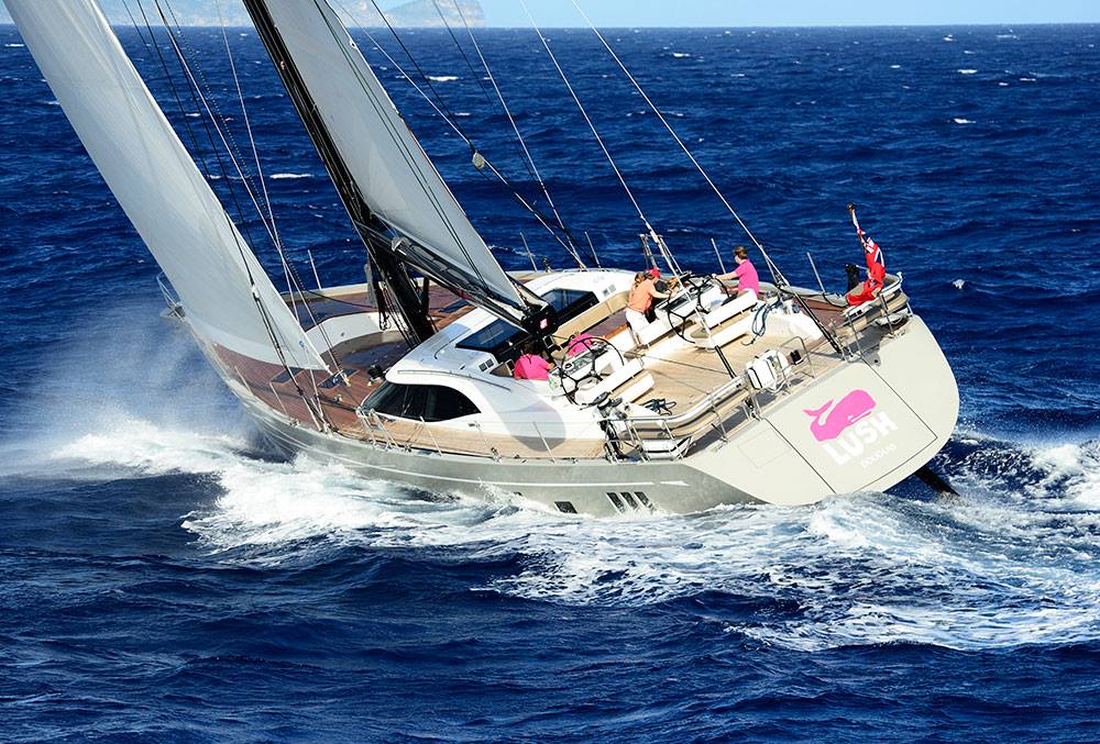 Sailing yacht underway on offshore passage