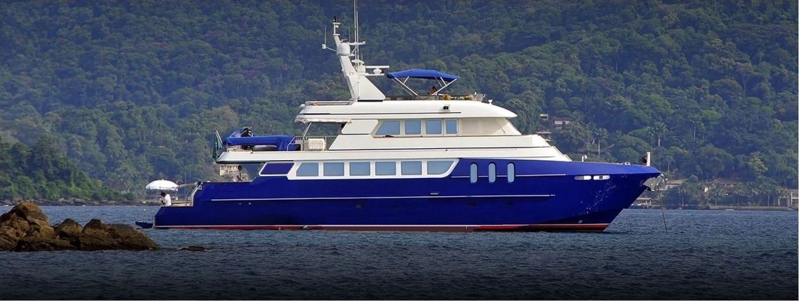 Yacht crew on deck during passage